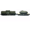 AUSVERKAUFT Diesellok V100 DR Lok 3 NVA Set 3 SPW60 auf Schwerlastwagen Roco