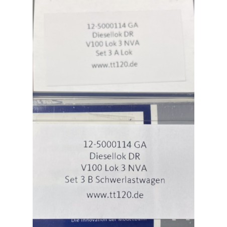 AUSVERKAUFT Diesellok V100 DR Lok 3 NVA Set 3 SPW60 auf Schwerlastwagen Roco
