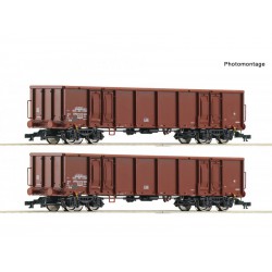 Ausverkauft 2tlg. Set: Offene Güterwagen Roco Eans, DR,...