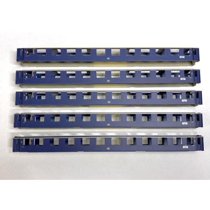 5x Gehäuse Oberteil mWagen 1.Kl DB blau Tillig
