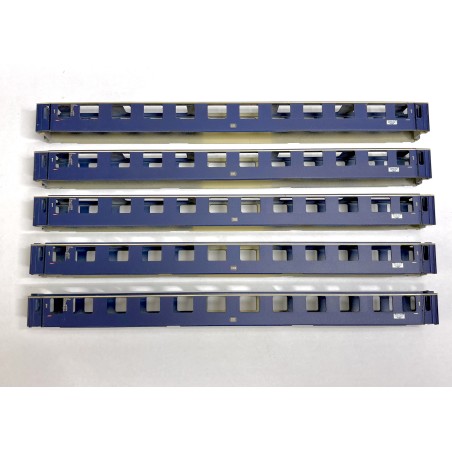 5x Gehäuse Oberteil mWagen 1.Kl DB blau Tillig